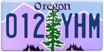 OR license plate 012YHM