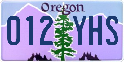 OR license plate 012YHS