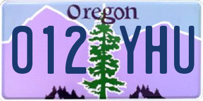 OR license plate 012YHU