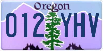 OR license plate 012YHV