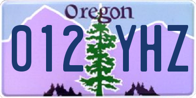 OR license plate 012YHZ