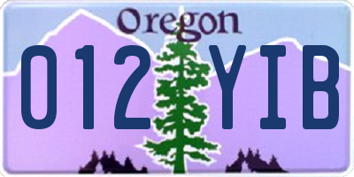 OR license plate 012YIB
