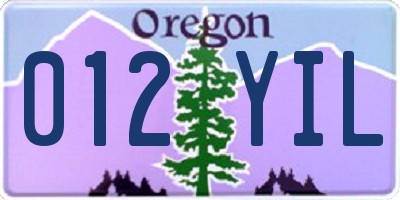 OR license plate 012YIL