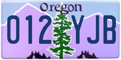 OR license plate 012YJB