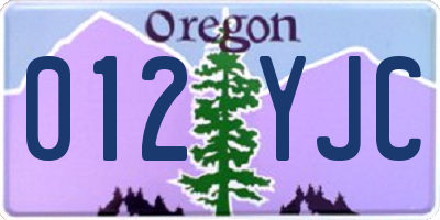 OR license plate 012YJC