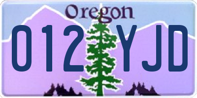 OR license plate 012YJD