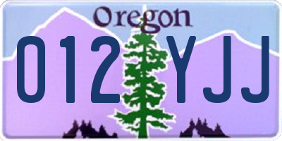 OR license plate 012YJJ