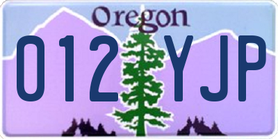 OR license plate 012YJP