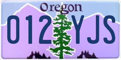 OR license plate 012YJS
