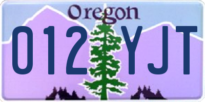 OR license plate 012YJT