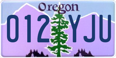 OR license plate 012YJU