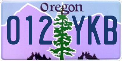 OR license plate 012YKB