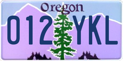 OR license plate 012YKL