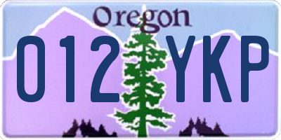 OR license plate 012YKP