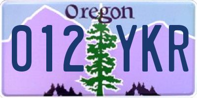 OR license plate 012YKR