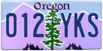 OR license plate 012YKS