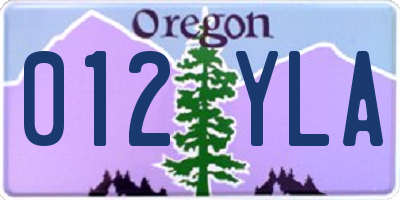 OR license plate 012YLA