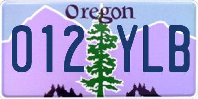 OR license plate 012YLB
