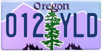 OR license plate 012YLD