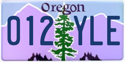 OR license plate 012YLE