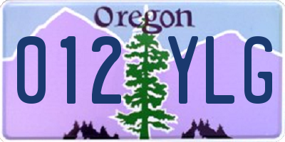 OR license plate 012YLG