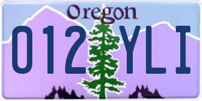 OR license plate 012YLI