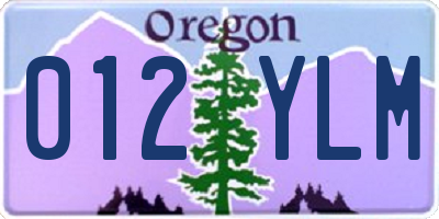 OR license plate 012YLM
