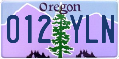 OR license plate 012YLN