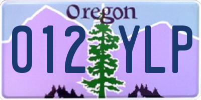 OR license plate 012YLP