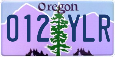 OR license plate 012YLR