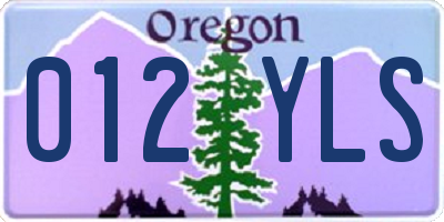 OR license plate 012YLS