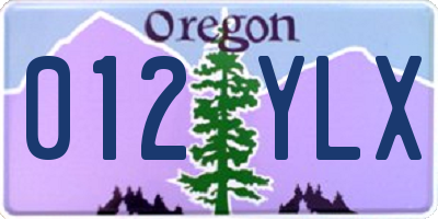 OR license plate 012YLX