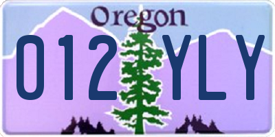 OR license plate 012YLY