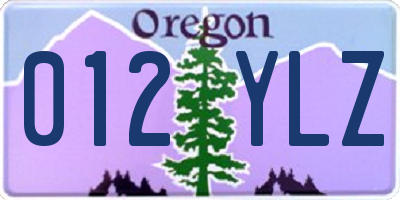 OR license plate 012YLZ