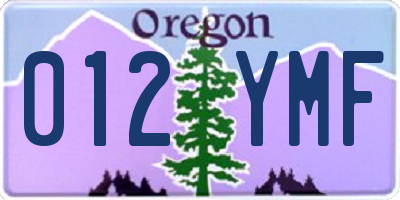 OR license plate 012YMF