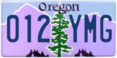 OR license plate 012YMG