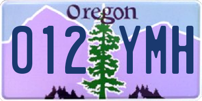 OR license plate 012YMH