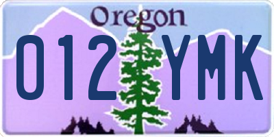 OR license plate 012YMK