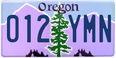 OR license plate 012YMN