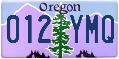 OR license plate 012YMQ