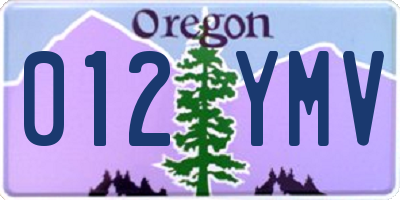 OR license plate 012YMV