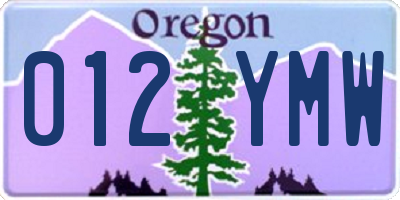 OR license plate 012YMW