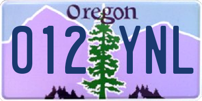OR license plate 012YNL