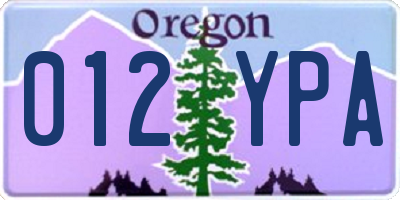 OR license plate 012YPA
