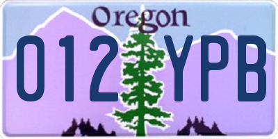 OR license plate 012YPB