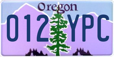 OR license plate 012YPC