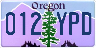 OR license plate 012YPD