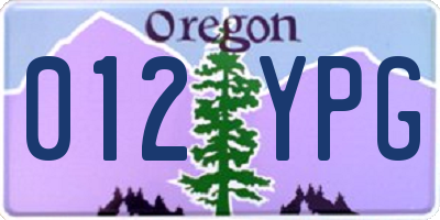 OR license plate 012YPG