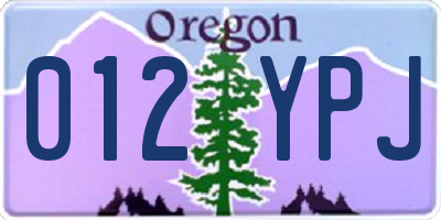 OR license plate 012YPJ