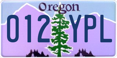 OR license plate 012YPL